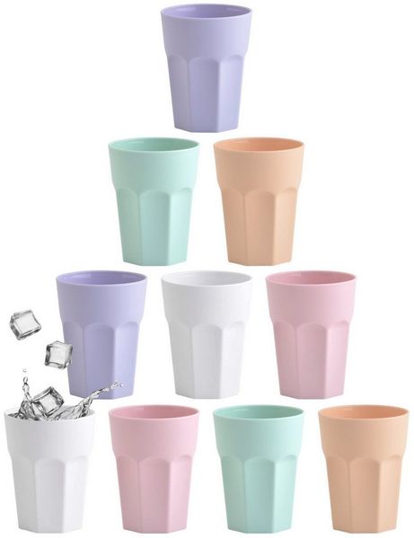 Engelland Becher Kunststoffbecher in modernen Pastellfarben, 250 ml, Mehrweg, 10-tlg, Kunststoff, spülmaschinengeeignet, bruchfest, wiederverwendbar, 250 ml, 0,25 Liter