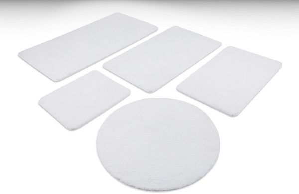 Wecon home Basics Badematte Joris, Höhe 20 mm, rutschhemmend beschichtet, strapazierfähig, Polyester, rund, waschbar, viele Größen, Badezimmerteppich, uni