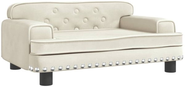 vidaXL Hundebett, Samt creme, 30 x 45 x 70 cm