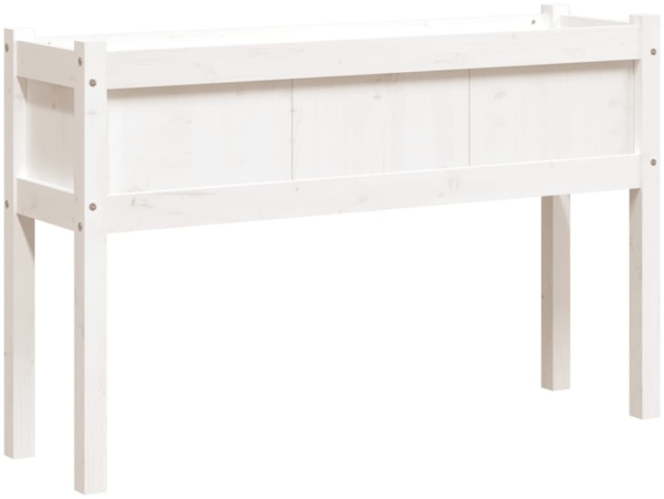 vidaXL Pflanzkübel mit Beinen Weiß 110x31x70 cm Massivholz Kiefer 837566