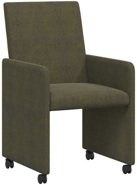 vidaXL Esszimmerstühle mit Rollen 2 pcs Armeegrün 57 x 66 x 94 cm 42017828