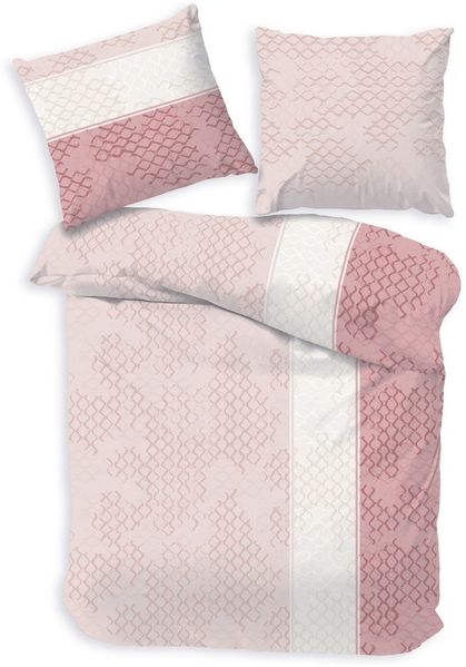 Träumschön Bettwäsche Premium Bettwäsche135x200 oder 155x220 cm Baumwolle, Muster Pink, Baumwolle, 2 teilig, mit Reißverschluss, luftig und leichte Sommerbettwäsche