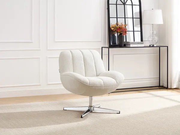 Vente-unique - VOLABO Sessel Stoff Beige - B 75 cm x H 79 cm x L 71 cm