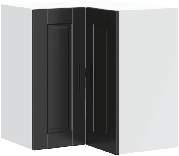 vidaXL Küchen-Eckhängeschrank Porto Schwarz Holzwerkstoff 854098