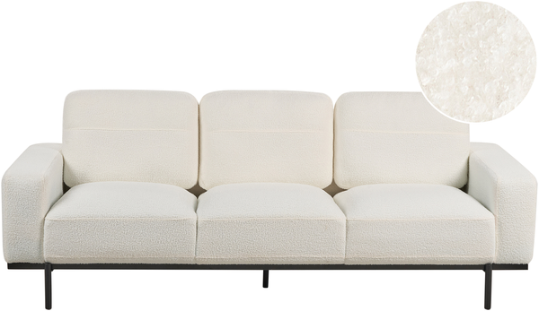 3-Sitzer Sofa Bouclé cremeweiß SOVIK