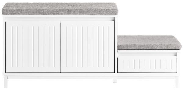 SoBuy FSR172-W Schuhbank, MDF, Lackiert, Weiß, 100 x 42 x 35 cm