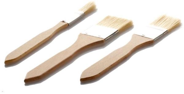 LARES Backpinsel Backpinsel - aus Buchenholz - 3er Set, zum einfachen Auftragen von Fett, Glasur, etc - Made in Germany