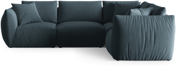 Micadoni Ecksofa Chris 4-Sitzer Rechts Samt Pastellblau