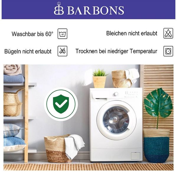 Matratzenschoner - Matratzenauflage Oeko-Tex zertifiziert - Matratzenschutz Baumwolle BARBONS, Atmungsaktiv, Wasserdicht, Knsterfreier