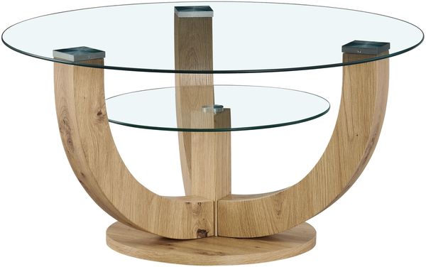 Couchtisch >Denver< in Artisan Eiche Dekor, Glas - 40x80 (HxD)