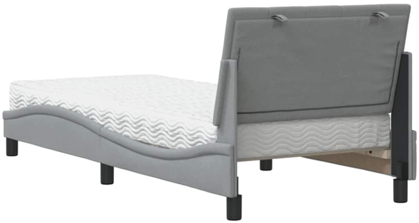 vidaXL Bett mit Matratze "Hanko" Hellgrau 90x200 cm Stoff 3310503 Bild 6