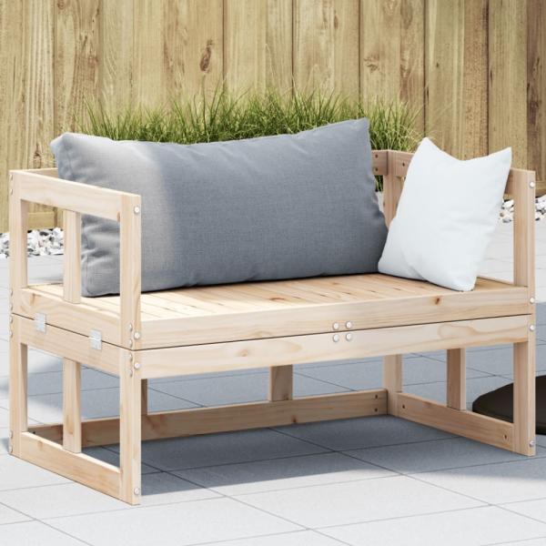 vidaXL 2-in-1 Gartensofa Verlängerbar Massivholz Kiefer 832610