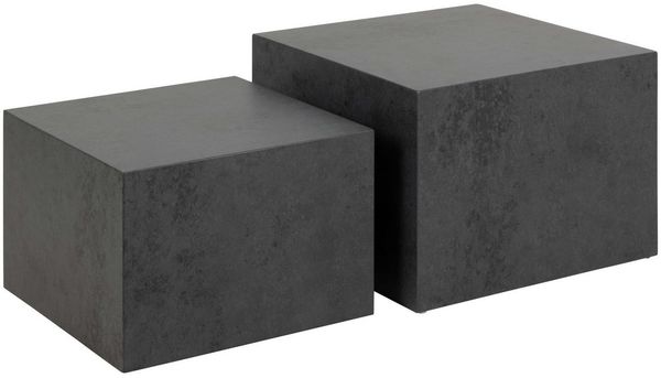 ACTONA GROUP Couchtisch Dice (Set, 2-St, Im Set 2 Stück), Couchtischsatz, Schwartz Ocean rau Papier, 2 stk, 58x58x40cm