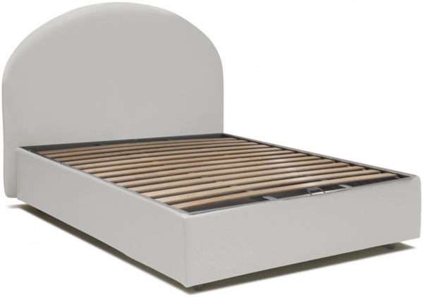 Dmora Doppelbett Aquanette, Bettkasten mit Kunstlederbezug, 100 % Made in Italy, Öffnung vorne, geeignet für Matratzen 120 x 190 cm, weiß Bild 4