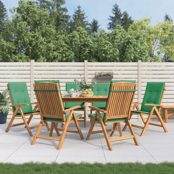 vidaXL Gartenstühle mit Kissen 6 Stk. Massivholz Teak 3196498