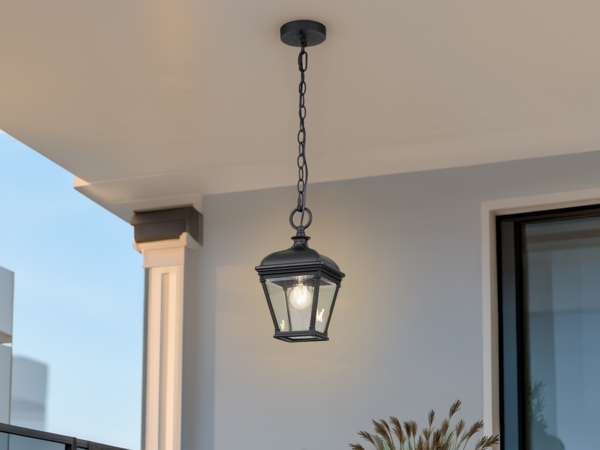 Outdoor Hängelampe BAYVIEW Kettenlaterne Landhausstil, max. Höhe 141cm