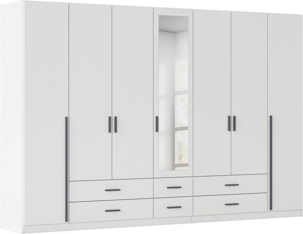 rauch Kleiderschrank Schrank Garderobe Ankleide GAMMA Breiten 91/136/181/226/271/315/360 cm (in 3 Ausstattungen BASIC/CLASSIC/PREMIUM (inkl. SOFT-CLOSE-Funktion) verschiedene Griff-Varianten, mit Spiegel TOPSELLER MADE IN GERMANY