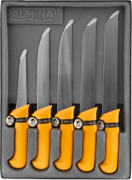 5-teiliges Messer-Set in Orange ideal zum Schneiden, Stechen & Entbeinen