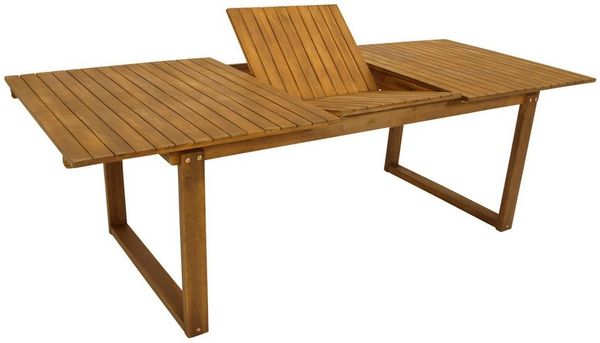 DEGAMO Gartentisch SANTIAGO ausziehbar, 180/240x100 cm, Akazie geölt, modernes Kufengestell