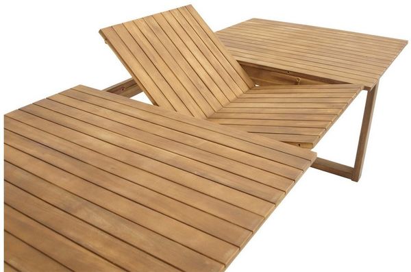 DEGAMO Gartentisch SANTIAGO ausziehbar, 180/240x100 cm, Akazie geölt, modernes Kufengestell Bild 3