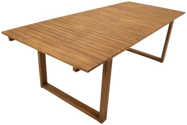 DEGAMO Gartentisch SANTIAGO ausziehbar, 180/240x100 cm, Akazie geölt, modernes Kufengestell Bild 4