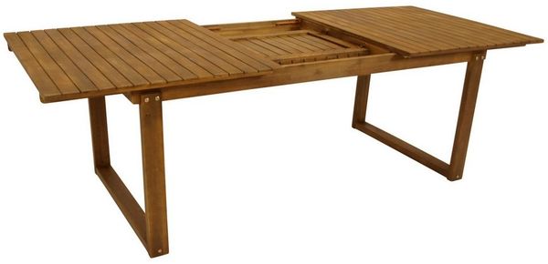 DEGAMO Gartentisch SANTIAGO ausziehbar, 180/240x100 cm, Akazie geölt, modernes Kufengestell Bild 2