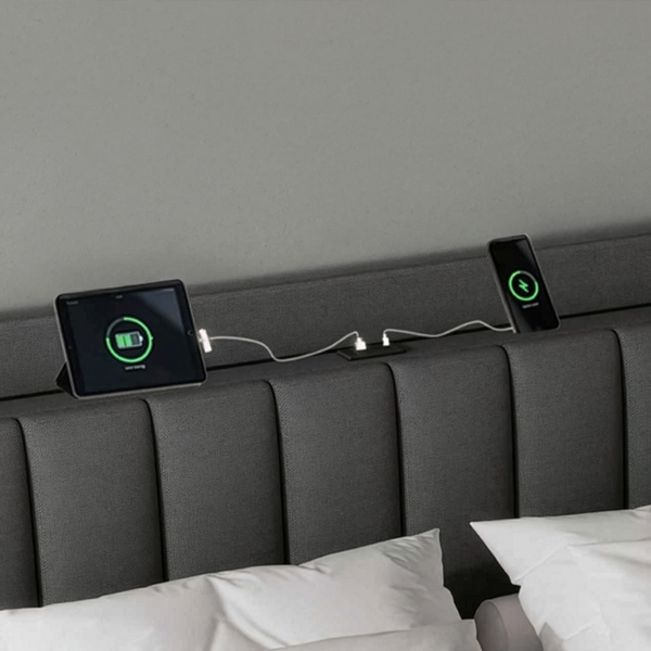 HOME DELUXE LED Bett MELURA Dunkelgrau - 180 x 200 cm Bild 6