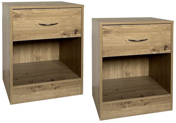 HTI-Living Nachtschrank Nachtschrank 2er Set Thekla Artisaneiche (Set, 2-St, 2 Nachtschränke) Nachttisch Nachtkommode