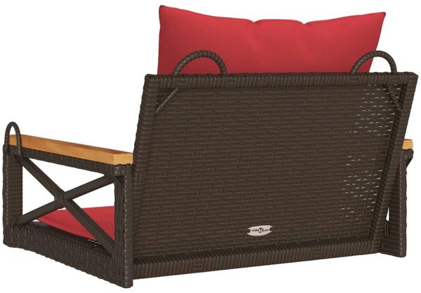 vidaXL Hängesessel mit Kissen Braun 63x62x40 cm Poly Rattan 368176 Bild 6