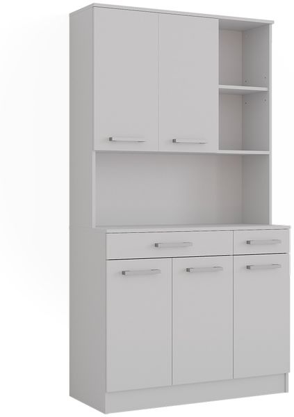 Küchenbuffet Raul Weiß 100.1 x 188.5 cm mit 5 Türen & 2 Schubladen Vicco