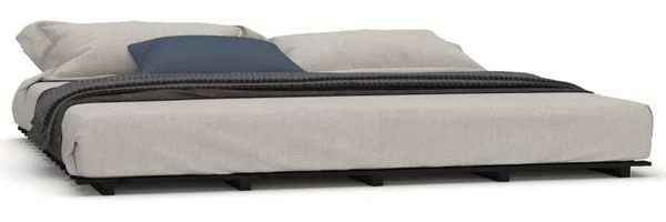 Doppelbett, Betten für Erwachsene, Massivholzbett Schwarz 200x200 cm Kiefer de5189
