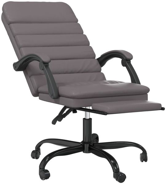 vidaXL Bürostuhl mit Massagefunktion Grau Kunstleder, Drehbar [349729] Bild 6
