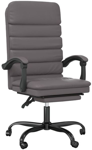 vidaXL Bürostuhl mit Massagefunktion Grau Kunstleder, Drehbar [349729] Bild 2
