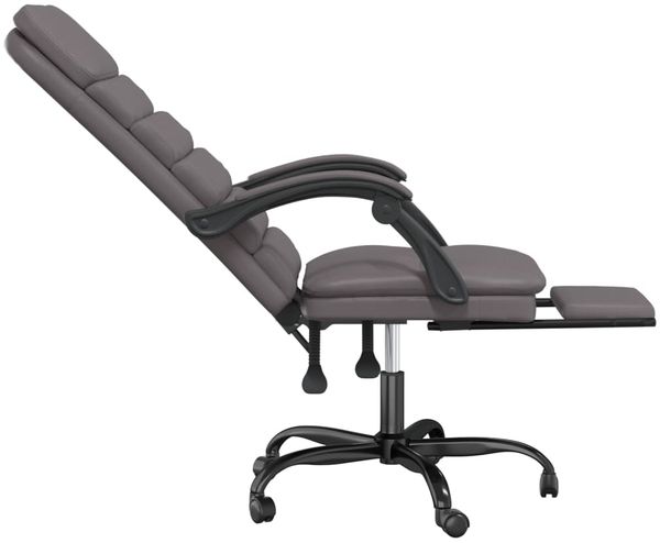 vidaXL Bürostuhl mit Massagefunktion Grau Kunstleder, Drehbar [349729] Bild 7