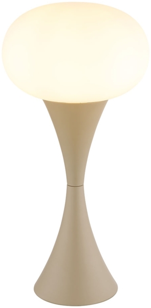 Tischleuchte, sandfarben, Glas opal, H 36,9 cm