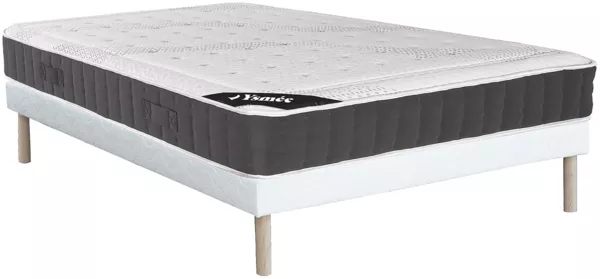 Vente-unique - ATLANTIDE Mattress and bed base set Stoff Weiß - B 160 cm x H 31 cm27 cm x L 200 cm
