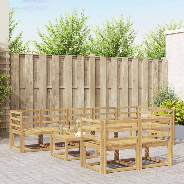 vidaXL Outdoor-Sofagarnitur 9 pcs Weiß Massivholz Akazie 3387823