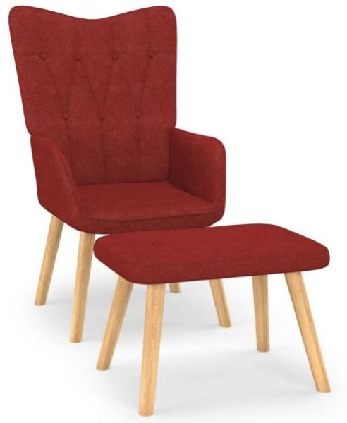 vidaXL Relaxsessel mit Hocker Weinrot Stoff [327542]