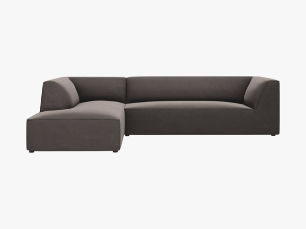 Micadoni 4-Sitzer Modular Sofa Ruby Links Samt Salvador Dunkelgrau