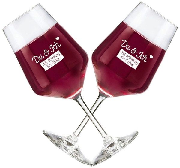 eXODA Weinglas Du & Ich, 2-tlg, Glas