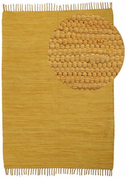 carpetfine Teppich Kelim Chindi uni, auch als Läufer, rechteckig, Höhe: 5 mm, Wendeteppich, reine Baumwolle, handgewebt, Uni-Farben, mit Fransen