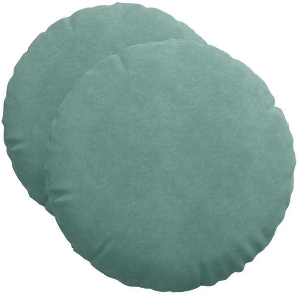 vidaXL Sitzkissen 2 Stück Meergrün Ø 50 x 19 cm Samt 42014184