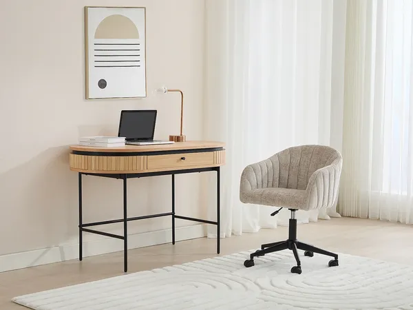 Vente-unique - CARDIONA Büromöbel Holz, Platte SchwarzBeige - B 60 cm x H 76 cm x L 120 cm