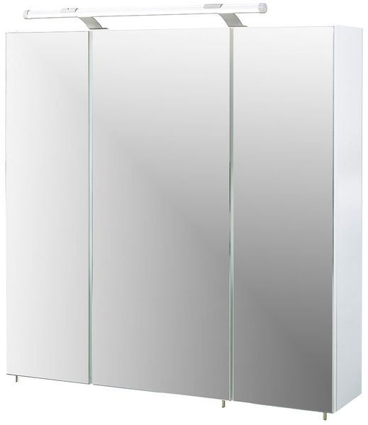 Spiegelschrank Doro / Dorina, Glas, Holzwerkstoff, Weiß, Verspiegelt, 70 x 75 x 16 cm