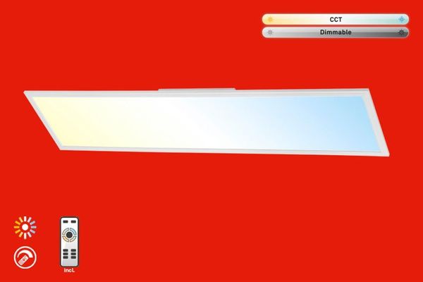 Briloner Leuchten - LED Deckenleuchte-Panel, dimmbar, Farbtemperatursteuerung, Fernbedienung, 36W, 3800 lm, LED-Lampe, Deckenlampe, weiß, 1. 20 m