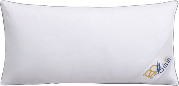 OBB Federkopfkissen Edition 120 Jahre, Kissen ist allergikerfreundlich, Made in Germany, Füllung: 90%Federn, 10 % Daunen, Bezug: 100% Baumwolle, Bauchschläfer, Rückenschläfer, Seitenschläfer, Kopfkissen in 40x80 cm, 80x80 cm, flauschig, Made in Germany