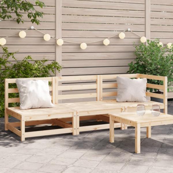 vidaXL Gartensofa 3-Sitzer Massivholz Kiefer 837949