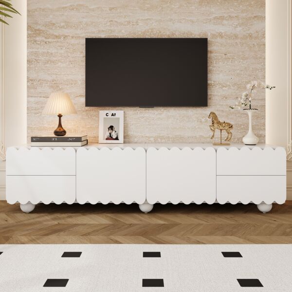 TV-Schrank aus MDF/Spanplatte mit Stauraum, 175x38x37 cm, Weiß