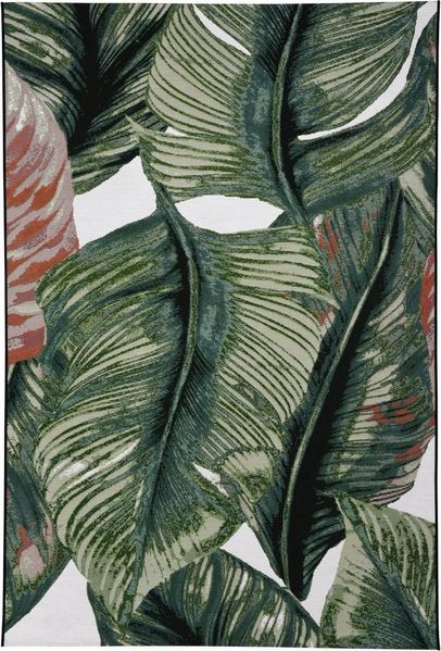 TOM TAILOR HOME Teppich Garden Leaf, rechteckig, Höhe: 3 mm, Flachgewebe, In- und Outdoor geeignet, Wohnzimmer