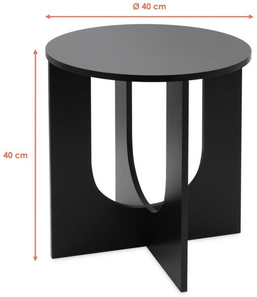 Spetebo Beistelltisch Design Holz Beistelltisch mit runder Tischplatte 40 cm - schwarz (Anzahl, 1-St, Stück), einfache Montage
